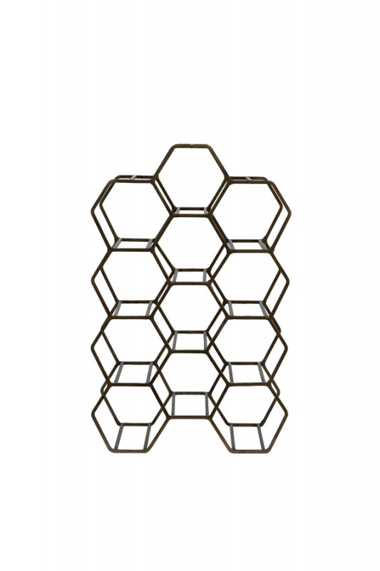 WINE RACK 12 HEXAGON GOLD